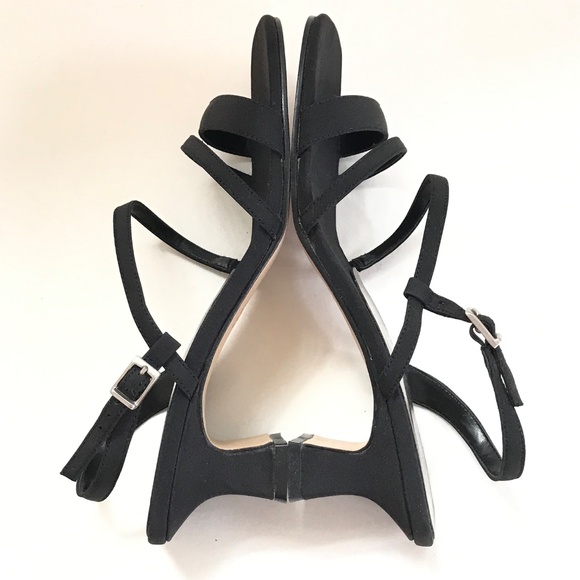 HILLARD & HANSON Kitten Heel Sandals Black Heels Women’s Size 6.5 - Picture 9 of 16